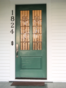 The owners requested custom stained glass in their door to adds to the grandeur of the entry. 